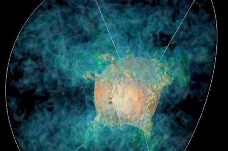 3D-model koji ilustruje agoniju supernove